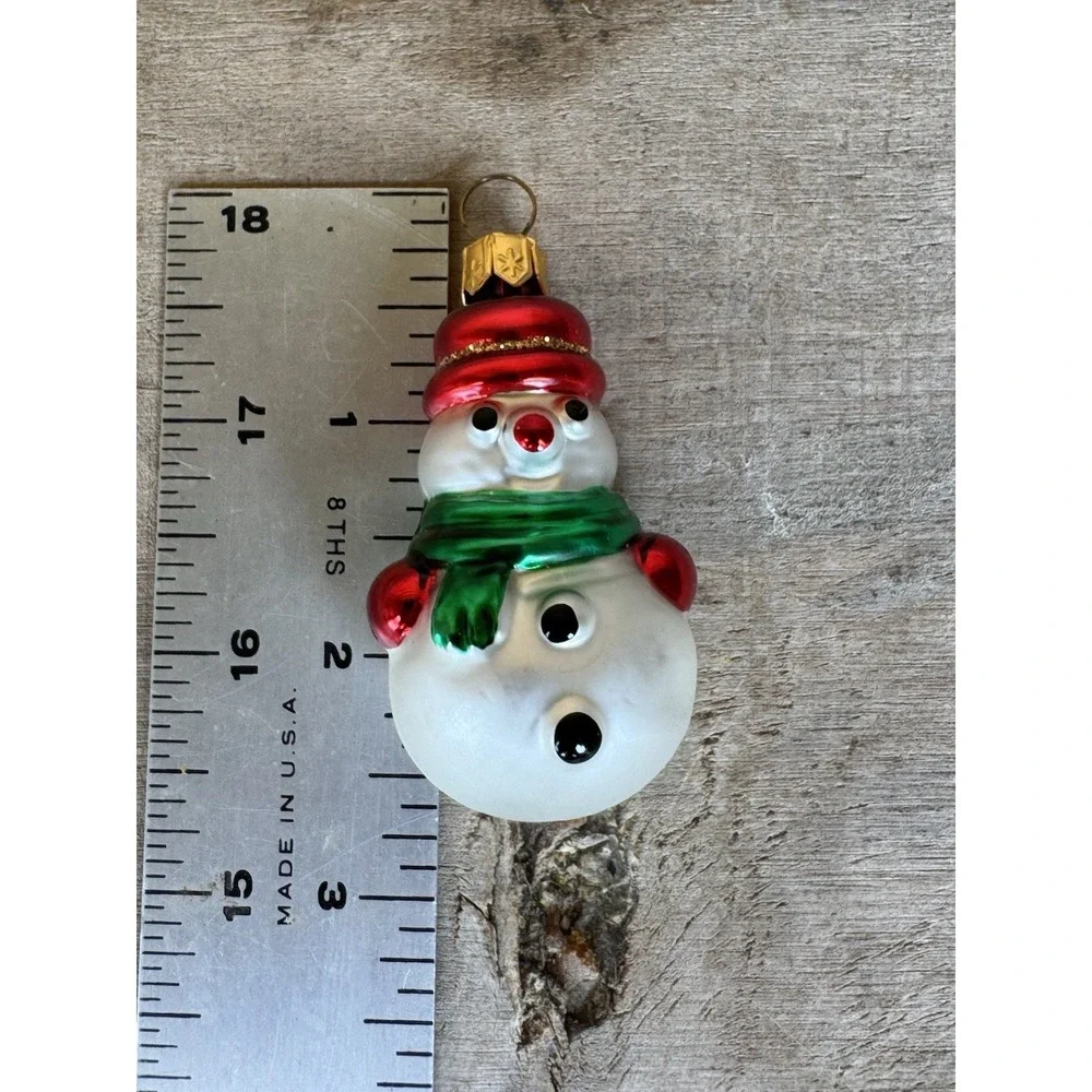 Vintage Snowman‎ Christmas Ornament Mouth-Blown & Hand-Painted Made In Poland